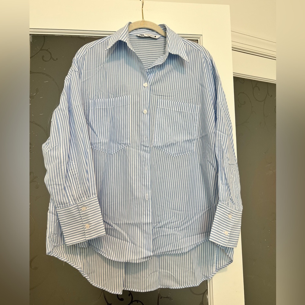 Zara Blue Striped Shirt